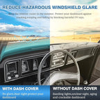 FIILINES Dash Cover for Ford F-100 F-150 F-250 F-350 Bronco 1973-1979, Dashboard Mat Accessories Dash Cover Sunshade Nonslip 