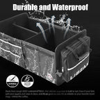 LIBZAKI Car Trunk Storage Organizer, Multi Compartment Collapsible Trunk Storage Box for Car Truck SUV-Black
