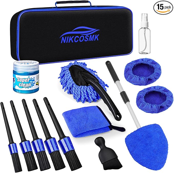 Windshield Cleaner Tool, 15Pcs Car Interior Detailing Kit, Car Cleaning Kit Interior Cleaner, Car Detailing Brushes, Car Clea