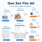HOUSE DAY 22 Pack Vacuum Storage Bags with Pump,Space Saving Vacuum Seal Bags For Clothing Travel,4 Jumbo/4 Large/4 Medium/4 