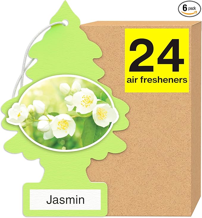 LITTLE TREES Car Air Freshener | Hanging Tree Provides Long Lasting Scent for Auto and Home | 24 Air Fresheners |Jasmine