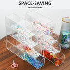 2 Pack Desktop Organizers of 8 Storage Drawers, Clear Acrylic Glasses Storage Drawers Organizer Office Desk Organizer for Van