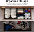 Reli. Drawer Organizer for Clothes (7 Pack) | Gray Dresser Organizer for Clothing | Foldable Fabric Drawer Bins for Bras, Nur