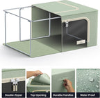 Sorbus Storage Bins with Metal Frame - Stackable & Foldable Clothes Organizer Bags - Oxford Fabric Storage Containers with La