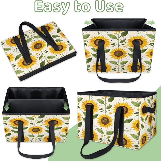 Reusable Grocery Bag, Foldable Large Shopping Tote Bag for Groceries Kitchen Picnic Car Trunk