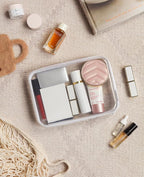CoiiJoii 6PCS Clear Hard Shell Zipper Case,Portable Cosmetic Bag with Zipper,Kid's Toy Storage Organizer Bins,Hard Plastic Ca