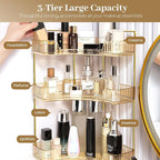 Aveniee Corner Bathroom Counter Organizer, Bathroom Countertop Shelf Makeup Organizer for Vanity Perfume Tray for Corner Stor