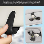 Sunglasses Holder for Car Visor, PU Leather Glasses Clip Organizer, Cute Magnetic Eyeglass Holder for Vehicle Sun Visor, Car Interior Accessory for Women & Men Paris Eiffel Sketch