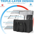 JUNGYOON Heavy-Duty Insulated Grocery Bags & Insulated Bag – Collapsible Cooler Bag with Zippered Top