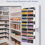 Heavy Duty Over The Door Organizer 5 Tiers, Extra Large Behind Door Storage of 10 Big Front & 10 Mesh Pockets, 80lb Weight Ca