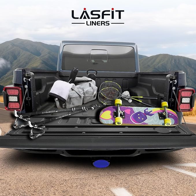 LASFIT Tailgate Mat for Jeep Gladiator 2020-2026, All Weather TPE Tailgate Protector Liner Replacement Accessories Tailgate Cover