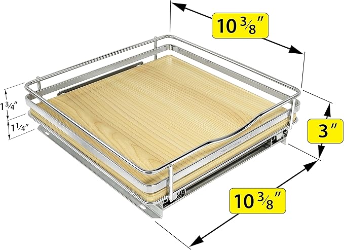 LYNK PROFESSIONAL® Élite™ Pull Out Spice Organization for Cabinets - 10-3/8 inch Wide – Spice Rack for Inside Cabinets – Wood