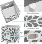 MAX Houser Fabric Storage Bins Cubes Baskets Containers with Dual Plastic Handles for Home Closet Bedroom Drawers Organizers,