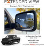 NXTGEN Custom Blind Spot Mirrors - Extended View (2 Pack) Compatible With 4th Gen Ram 1500 - 2 Piece Set (Left & Right)