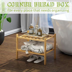 BMOSU 2-Tier Bamboo Small Shoe Rack Premium Stackable Shoe Shelf Storage Organizer for Hallway Closet Living Room Entryway Or