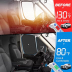 Front Windshield ＆ Side Window Sun Shade for 2014-2025 Dodge RAM ProMaster Full Size Cargo Van, Foldable Window Sunshade Sun Visor Protector, Window Shades Blocks UV Rays Heat, Pack of 5