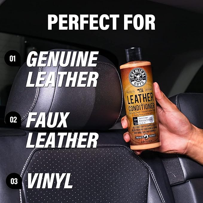 Chemical Guys Leather Conditioner, Vintage Series - Conditions, Nourishes, and Protects Natural, Synthetic, and Faux Leather 