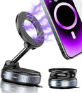 Upgraded 360° Vacuum Magnetic Phone Holder, Magnetic Car Phone Mount, Hands-Free Suction Cup Phone Holder for Car/Gym/Mirror/Shower, Car Mount Compatible with iPhone 17 Pro Max/Android
