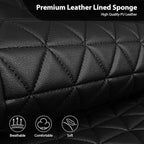 CAR PASS Bling Diamond Black Leather Car Seat Covers for 2 Front Interior Sets, Waterproof Shining Glitter Sparkly Crystal Un