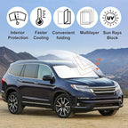 Front Windshield Sun Shade Foldable Car Front Window Sun Shade Windshield Shade Custom Fit for 2016-2026 Honda Pilot EX-L Block UV Rays Accessories Heat Keep Cooler