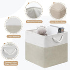 13x13 Storage Cube Bins 4Pack,Collapsible Cube Storage Organizer for Closet, Fabric Storage Box w/ Rope Handles, Foldable Sto