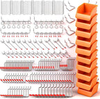 HORUSDY 238 PCS Pegboard Hooks Assortment Kit – 16 Types Heavy Duty Pegboard Accessories with Bins – Fits 1/8 & 1/4 Inch Pegb