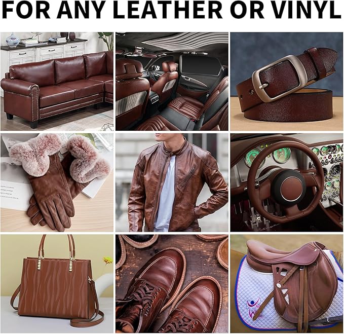 SHADAIWUYU 8.5oz Leather Recoloring Balm with 100ml Mink Oil,Medium Brown Leather Repair kit for Furniture and Car Interior,L