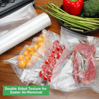 Vacuum Sealer Bags Rolls 2-Pack 11"X50' Commercial Grade BPA Free Double Sides Textured Vacuum Seal Bags Compatible with Food