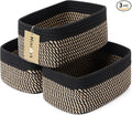 MiniArk Small Storage Baskets for Organizing | Closet Organizer Bins | Shelf Toy Basket | Woven Rope Baskets | Cube Decorativ