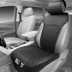 CAR PASS 1Pcs Nappa Leather Front Seat Cover for Cars, Waterproof Sideless Car Seat Cover, Durable Non-Slip Seat Protector Co