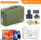 DocSafe Fireproof Document Box with Lock＆Shoulder Strap,Hard Case File Organizer with Accordion File Folder,Multi-Layer Porta