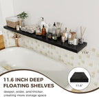 Fun Memories 12 Inch Deep Floating Shelves, 67 Inch Long Extra Large Floating Shelves Set of 2, Rustic Wood Wall Shelves for 