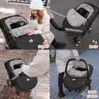 ACRABROS Car Seat Cover Baby: Winter Infant Carseat Canopy for Boy Girl Newborn, Zipper Peeping Window, Warm Cozy Cold Weathe