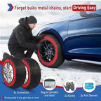 Automotive Snow Socks for Tire Red XXXL Textile Snow Chains Fabric Car Chains, 2 Pairs of Gloves, Winter Accessories SUV Truc