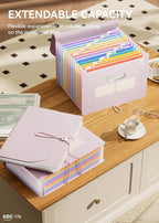 ABC life 12-Pocket Accordion File Organizer, Expandable File Folder with Colorful A-Z Tabs, Portable Bill & Receipt Organizer