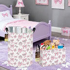HUNRUNG Laundry Hamper,Large Canvas Fabric Lightweight Storage Basket Toy Organizer Dirty Clothes Collapsible Waterproof for 