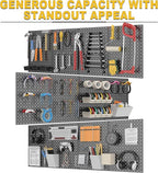 Ultrawall Metal Pegboard Panels, Pegboard Wall Organizer, Black Peg Boards for Wall, Garage Tool Storage Organization, 12"X16