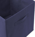 Casafield Set of 6 Collapsible Fabric Cube Storage Bins, Navy Blue - 13" Foldable Cloth Baskets for Shelves, Cubby Organizers