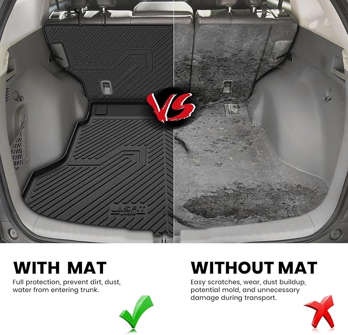 LASFIT Full Set Floor Mats for Honda CR-V 2012-2016 EX & LX & SE, All Weather TPE Custom Fit Floor Liners 1st & 2nd Row & Seat Back Mat & Cargo Mat (Not Fit EX-L & Touring)