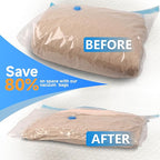 Vacuum Storage Bags with Electric Air Pump, 30 Pack Compression Bag, Space Saving Vacuum Sealer Bags for Clothes, Blanket, Du