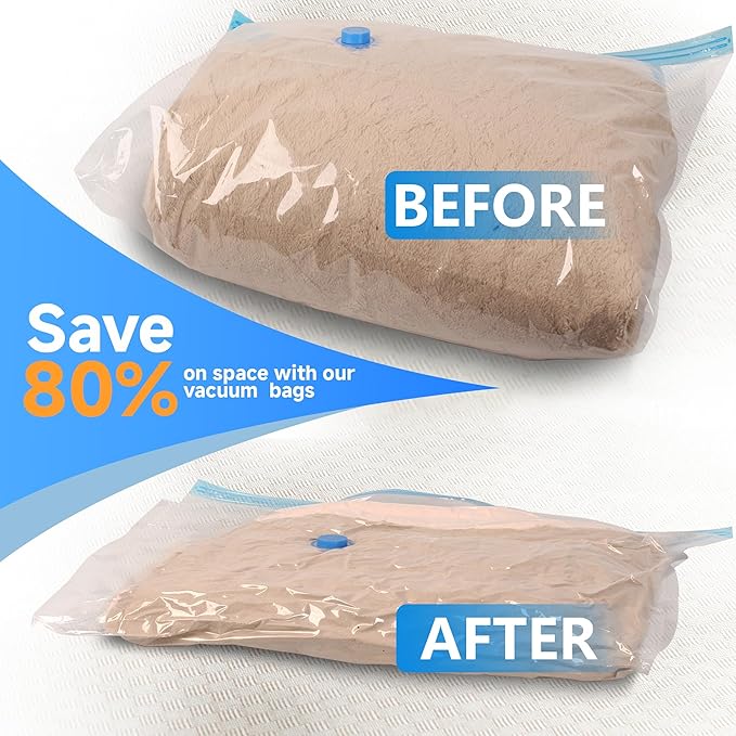 Vacuum Storage Bags with Electric Air Pump, 30 Pack Compression Bag, Space Saving Vacuum Sealer Bags for Clothes, Blanket, Du