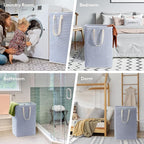 Lifewit 3 Pack Laundry Basket 80L Each, Collapsible Clothes Hamper with Reinforced Handles, Freestanding Waterproof Design fo