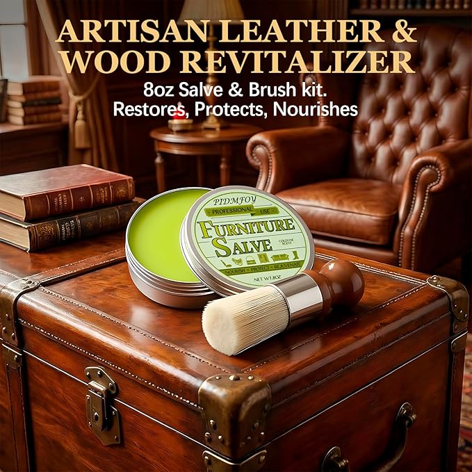 Furniture & Leather Repair Salve with Brush, Wood, Vinyl, Leather, Polisher, Cleaner and Conditioner for Furniture, Saddle, M