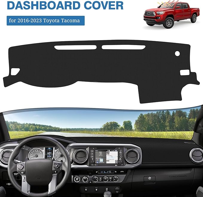 FIILINES Dash Cover for Toyota Tacoma 2016-2023 Accessories Dashboard Mat Dash Cover for Tacoma Accessories Sunshade Nonslip 