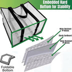 Paterr 8 Pack Reusable Grocery Bags, Heavy Duty Shopping Bags with Reinforced Bottom & Handles, Water Resistant Foldable Clear Storage for Groceries Market Car Trunk Multi-purpose, 14.6 x 10 x 10 in