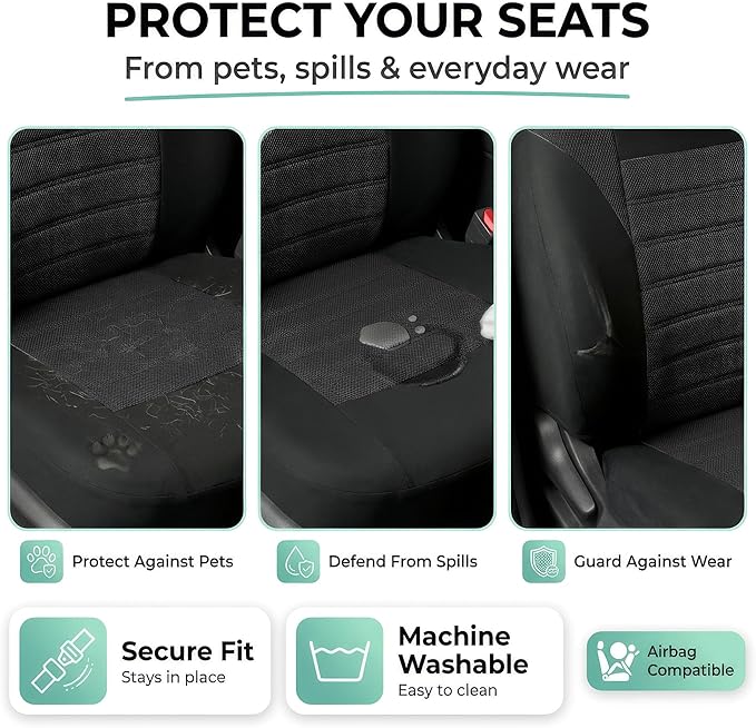 FH Group Automotive Car Seat Covers Front Set Premium 3D Air Mesh Front Seat Covers, Airbag Compatible Universal Fit Interior