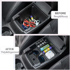 JDMCAR Center Console Organizer Compatible with 2023 2024 2025 2026 Chevy Colorado/GMC Canyon Accessories, Coin Container Armrest Secondary Storage Box with Non-Slip Silicone Mat (Black Trim)