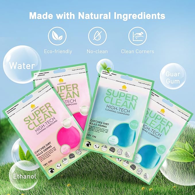 FiveJoy Car Cleaning Gels, 4-Pack Universal Auto Detailing Tools Car Interior Cleaner Putty, Dust Cleaning Mud for PC Tablet 