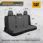 CAT PU Leather Rear Bench Seat Cover – Gray, 60/40 Split Fit for Cars, Trucks, SUVs – Waterproof, Scratch-Resistant, Semi-Uni