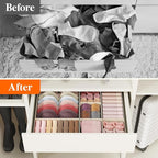 Lifewit 16 Pack Drawer Organizer, Dresser Underwear Drawer Organizer Bins, Foldable Fabric Closet Organizers, Storage Drawer 